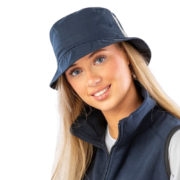 Deluxe washed cotton bucket hat with side mesh panels