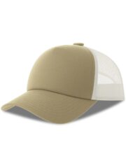 Record S 5 Panel Structured High Profile Mid Visor Recycled Trucker Cap Adult - Image 3