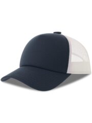 Record S 5 Panel Structured High Profile Mid Visor Recycled Trucker Cap Adult - Image 4