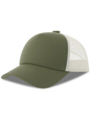 Record S 5 Panel Structured High Profile Mid Visor Recycled Trucker Cap Adult - Image 5