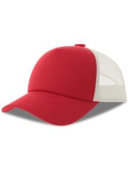 Record S 5 Panel Structured High Profile Mid Visor Recycled Trucker Cap Adult - Image 6