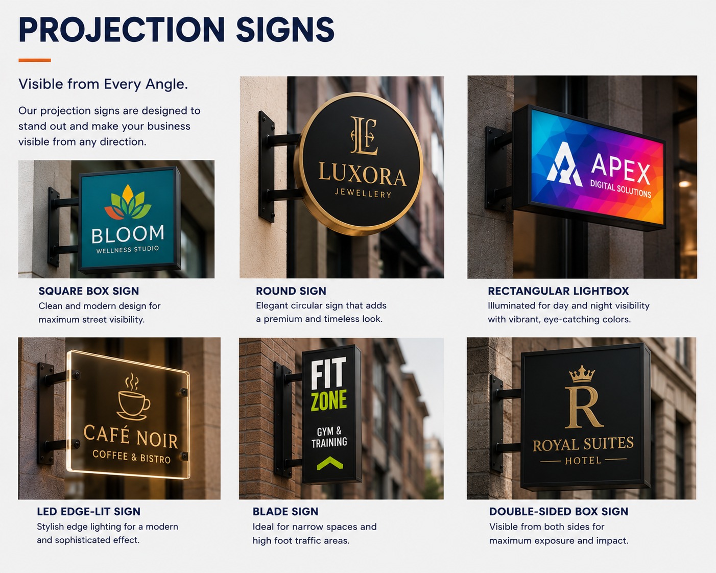 Projection Signs Range